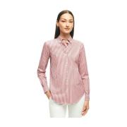 Pink Classic Fit Non-Iron Stretch Supima Cotton Skjorte med Button-Dow...