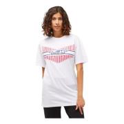 Hvid Oversized T-shirt med Frontprint