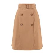 Beige Bomuld Trench Nederdel AW23