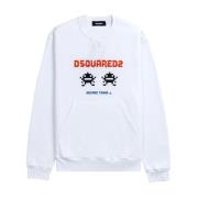 Hvid D2 Cool Sweater med Logo