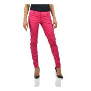 Fuchsia Bomuld Knappet Chinos