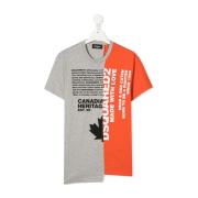 To-tone slogan print t-shirt