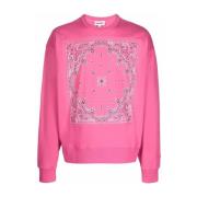 Deep Pink Bandana-Print Sweatshirt
