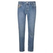 Teddy-Print Slim-Fit Jeans