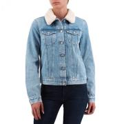 Denimjakke med Shearling-for