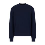 Blå Bouclé Sweater - Komfortabel og Stilfuld