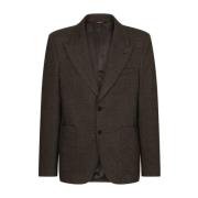 Brun Check-Strik Blazer