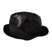 Sort Sequin Fedora Hat