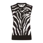 Fedt Zebra Mønstret Top