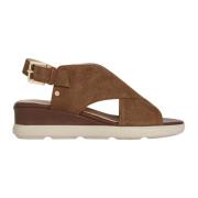 Brune flade sandaler D Pisa