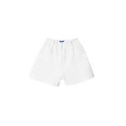 Kort shorts med elastisk talje i hvid