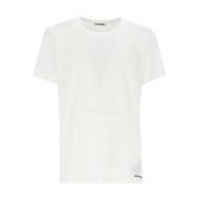 Hvid Bomuld T-shirt med Trykt Logo