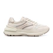 Beige Læder Sneakers til Kvinder