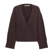 Plum Melange Knap Cardigan