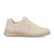 Beige Læder Sneakers til Kvinder