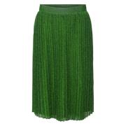 Grøn Plisseret Nederdel med Lurex