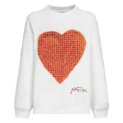 Loopback Sweatshirt med Wordsearch Heart Print