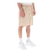 Tartan Silke Shorts med Burberry Check Motiv