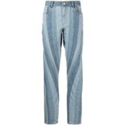 Blå Spiral Straight-Leg Jeans