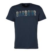 Navy Tartan Grafisk T-Shirt