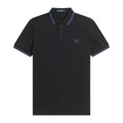 Slim Fit Twin Tipped Polo i Sort/Midnight Blue