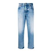 Højtaljede straight-leg jeans