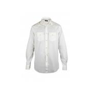 Hvid Fløjlsskjorte med Lommer