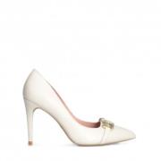 Ivory Læder Pumps