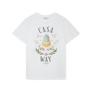 Hvid Casa Way Bomuld T-shirt med Logo Print