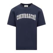 Crew Neck T-shirt med Patch-print