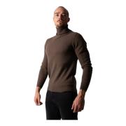 Cashmere Turtleneck Pullover Brun Melange