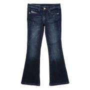 Vintage-inspirerede bootcut jeans med slid