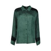 Elegant ROSALI Chemise i grøn og sort Tie & Dye