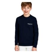 Stilfuld Navy Blå Sweatshirt med Fede Prints