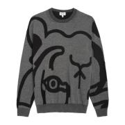 Herre Sweatshirt med Abstrakt Tiger-Print