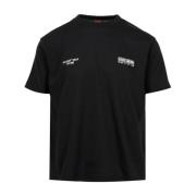 Sort Bomuld Crew-neck T-shirt med Logo