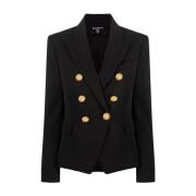 Sort dobbeltradet blazer