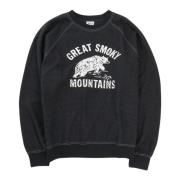Vintage College Sweater med Great Smoky Mountains Print