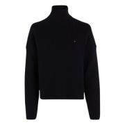 Ribbet dame turtleneck sweater