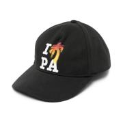 Sort bomulds drill baseball cap med I Love PA print