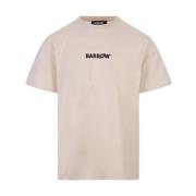 Brun Bomuld T-shirt med Logo Print