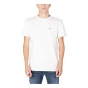 Hvid ensfarvet kortærmet T-shirt