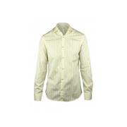 Sorrento WN Hvid Skjorte med Grønne Striber