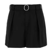 Sort Viskose Bermuda Shorts