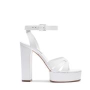 Hvid Læder Plateau Sandal