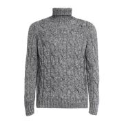 Ribbed Trims Turtleneck Sweater