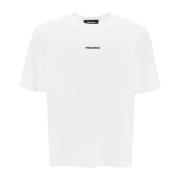 Slouch Fit T-shirt med Kontrasterende Logo