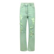 Ødelagte Farvede Grønne Jeans