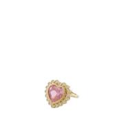 Hjerte Ring, Pink/Guld Belagt