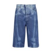Blå Bermuda Jeans - Oversize Fit - 100% Bomuld